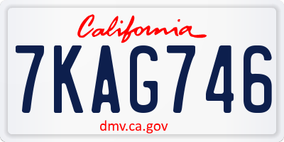 CA license plate 7KAG746
