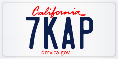 CA license plate 7KAP