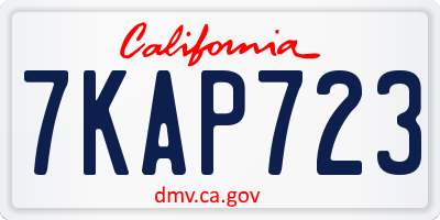 CA license plate 7KAP723