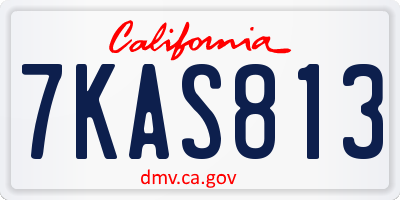 CA license plate 7KAS813