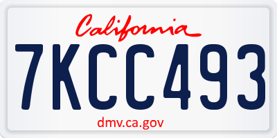 CA license plate 7KCC493