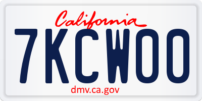 CA license plate 7KCW00