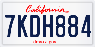 CA license plate 7KDH884