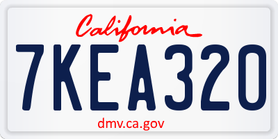 CA license plate 7KEA320