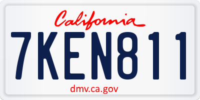 CA license plate 7KEN811