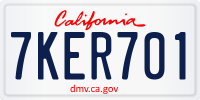 CA license plate 7KER701