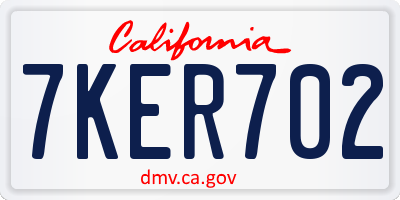 CA license plate 7KER702