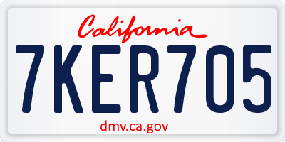 CA license plate 7KER705