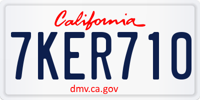 CA license plate 7KER710