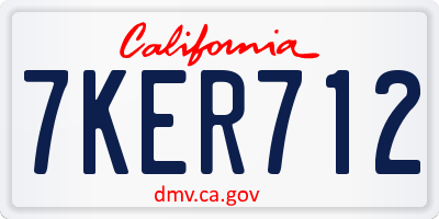CA license plate 7KER712