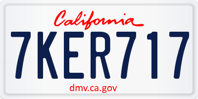 CA license plate 7KER717