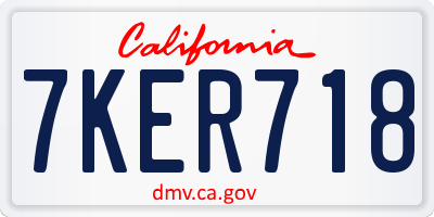 CA license plate 7KER718