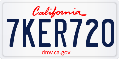 CA license plate 7KER720