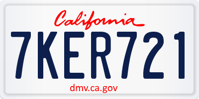 CA license plate 7KER721