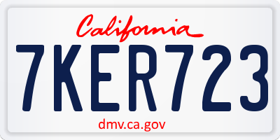 CA license plate 7KER723