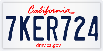 CA license plate 7KER724