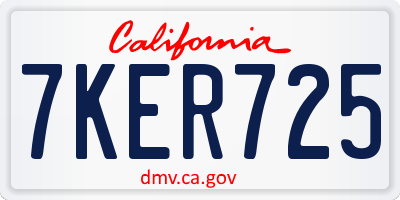 CA license plate 7KER725