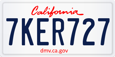 CA license plate 7KER727