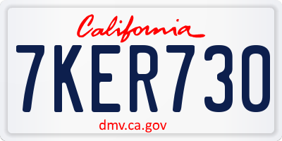 CA license plate 7KER730