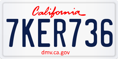CA license plate 7KER736