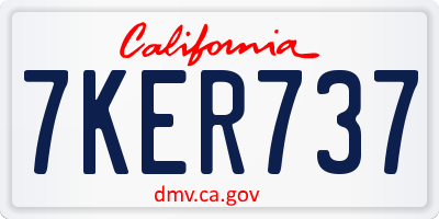 CA license plate 7KER737