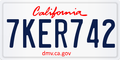 CA license plate 7KER742