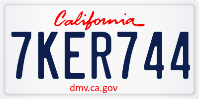 CA license plate 7KER744