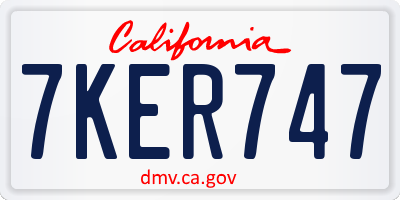 CA license plate 7KER747