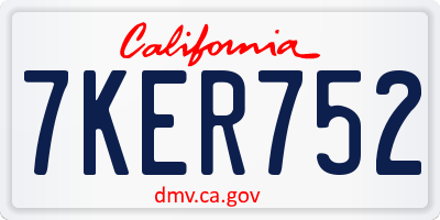 CA license plate 7KER752