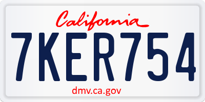 CA license plate 7KER754