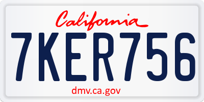 CA license plate 7KER756