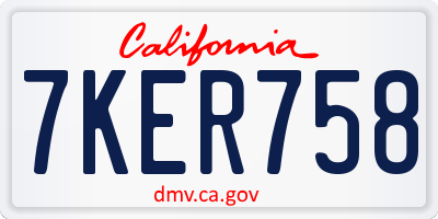 CA license plate 7KER758