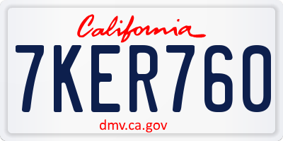 CA license plate 7KER760