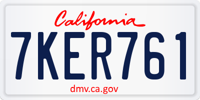 CA license plate 7KER761