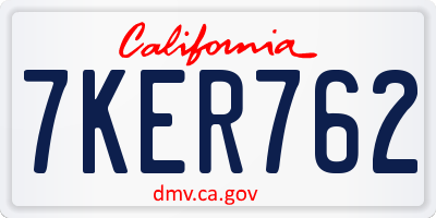 CA license plate 7KER762