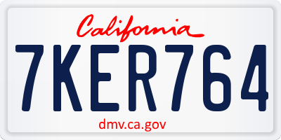 CA license plate 7KER764