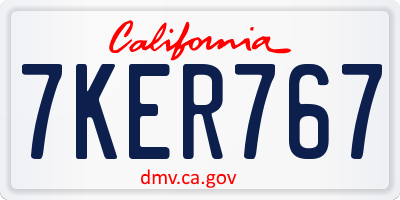 CA license plate 7KER767