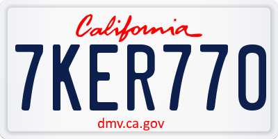 CA license plate 7KER770