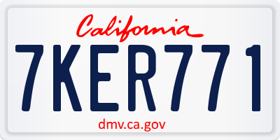 CA license plate 7KER771