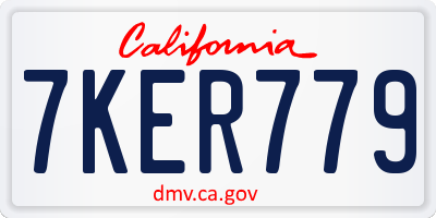 CA license plate 7KER779