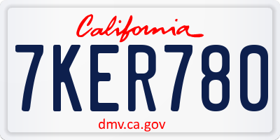 CA license plate 7KER780