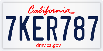 CA license plate 7KER787