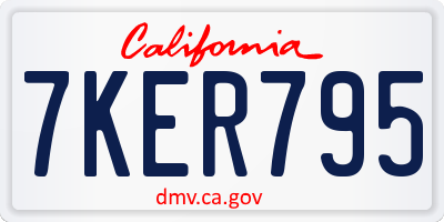 CA license plate 7KER795