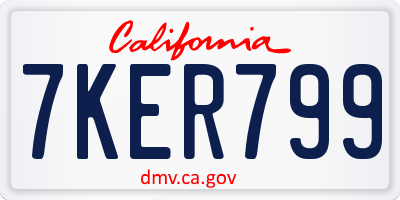 CA license plate 7KER799