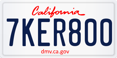 CA license plate 7KER800