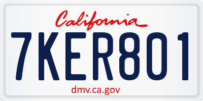 CA license plate 7KER801