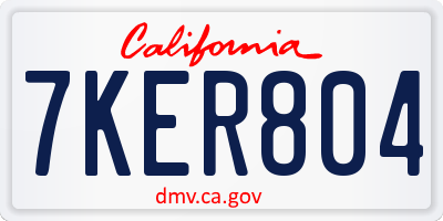 CA license plate 7KER804
