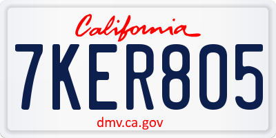CA license plate 7KER805
