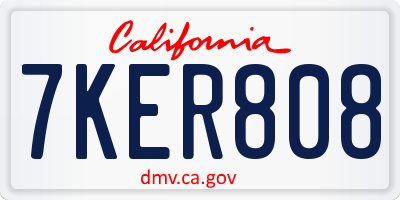 CA license plate 7KER808
