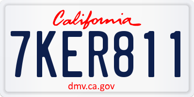 CA license plate 7KER811